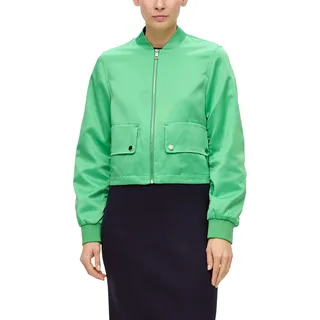 Blouson S.OLIVER BLACK LABEL Gr. 36, grün (green) Damen Jacken Kurze extra kurz und mit Pattentaschen