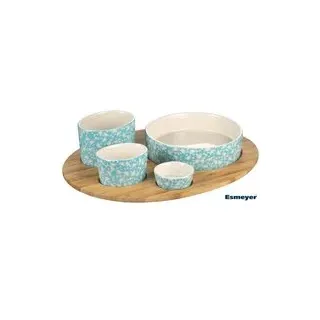 Esmeyer Servier-/Snack-Set KORFU türkis Steingut - Tuerkis