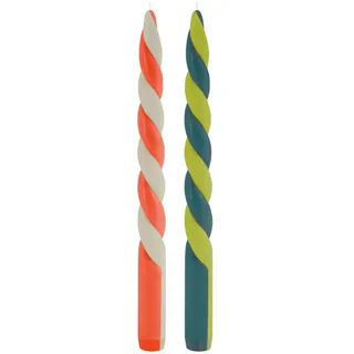 Stabkerzen Sets Vienna bunt gedreht mehrfarbig 2er Set 26 cm