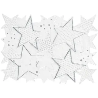 X-Mas Tischset Star, Weiß, Textil, Weihnachten, 40x53 cm, Oeko-Tex® Standard 100, Wohntextilien, Tischwäsche, Tischsets