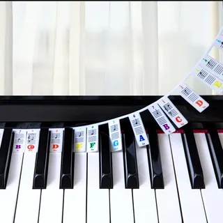 Klavier Noten Leitfaden für Anfänger Lernen, abnehmbare Klavier Tastatur Noten Etiketten für alle 88/61/54/49/37 Tasten, keine Notwendigkeit Aufkleber, wiederverwendbar, aus Silikon