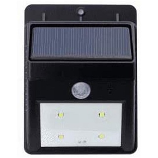 REV Außen-Wandleuchte, Bewegungsmelder, LED fest integriert, Tageslichtweiß, Solarleuchte LED Treppenbeleuchtung mit Bewegungsmelder, Solarlicht schwarz