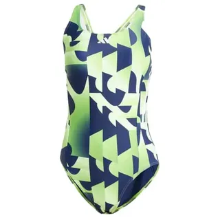 adidas W 3S Graphic Swimsuit Damen (Grün 42 UK) Badeanzüge