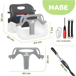 Kidiz 3 in 1 Schaukelsitz Anthrazit / Weiß