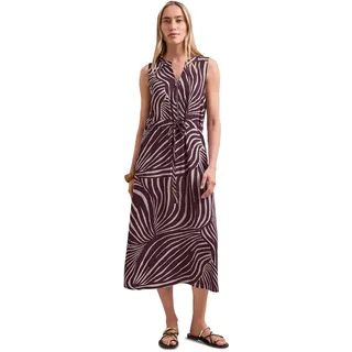 Street One Midi-Kleid mit Split Neck und Zipper Rustic Rouge 38 - 38
