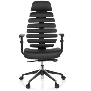 hjh OFFICE Drehstuhl Profi Bürostuhl ERGO LINE II PRO Leder (1 St), Schreibtischstuhl ergonomisch schwarz