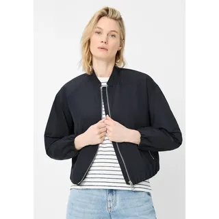 Fuchs Schmitt Blouson FUCHS SCHMITT, Damen, Gr. 50, marine, Web, Obermaterial: 100% Polyester, unifarben, regular fit normal, hoch geschlossener Ausschnitt, elastischer Bund, Jacken Blouson, Stehkragen, Regular Fit, Rückenfalten