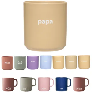 Design Letters Lieblingsbecher Beige PAPA | Vatertagsgeschenk für Papa | Geschenk | Geburtstagsgeschenk für Männer | Kaffebecher & Kaffeetasse Porzellan | Tasse mit Spruch | Geschenk für Männer 250ml