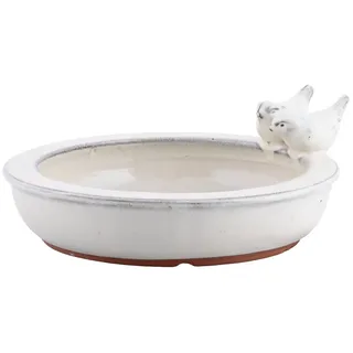 Dekowunder Vogeltränke rund Vogelbecken Futterschale Wasserstelle Terracotta