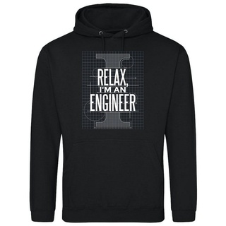 Youth Designz Kapuzenpullover "Relax, I Am A Engineer" Herren Hoodie Pullover mit trendigem Frontprint schwarz 5XL