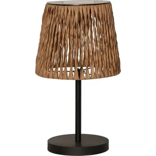 Star Trading Solarleuchte Rattan 48,0 cm inkl. Dämmerungssensor Braun/Schwarz