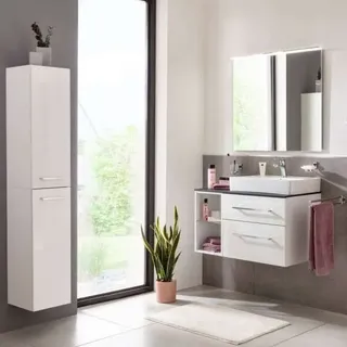 Fackelmann Oxford Badmöbel-Komplettset 90 cm Weiß - Badmöbel