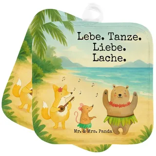 Mr. & Mrs. Panda Topflappen Waldtiere Aloha Design, Topflappen, Weiß, Musik, topfhalter, Lustige, (Packung), Topflappen Set Igel Zwei Topflappen weiß