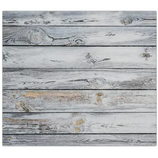 Primedeco Herd-Abdeckplatte Herdabdeckplatte Spritzschutz aus Glas Gealtertes Holz, Glas, (1 tlg) grau|silberfarben