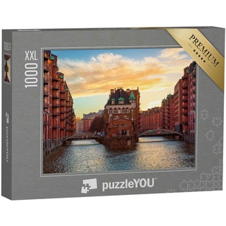 puzzleYOU Puzzle Lagerviertel Speicherstadt in Hamburg, 1000 Puzzleteile, puzzleYOU-Kollektionen