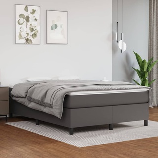 Rustikalen Grau Boxspringbett Grau 140x200 cm Kunstleder Dekorative Hommie