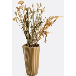 La Redoute Interieurs Vase Akaria, Keramik Mit Rillenstruktur Senfgelb