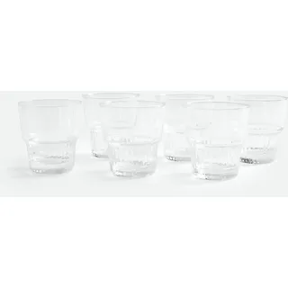 6er-set Geriffelte Wassergläser, Rigato Transparent