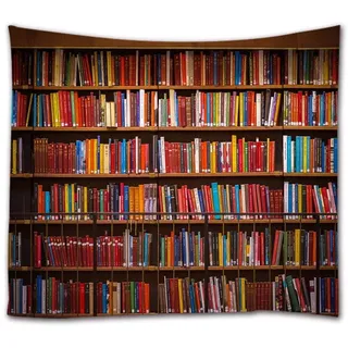 A.Monamour Wanddekor Wandbild Vorhang Wandteppiche Alte Schweden Öffentliche Bibliothek Bücherregal Bücherregal Bild Drucken Stoff Wandbehang Tapisserie Wanddekors Für Schlafzimmer 180x230 cm