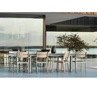 Brafab Lomma-Delia Dining-Set Aluminium khaki, 9-teilig