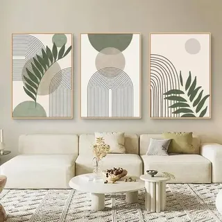 3-teiliges Boho Bilder Set Moderne Grüne Pflanze Poster Aesthetic