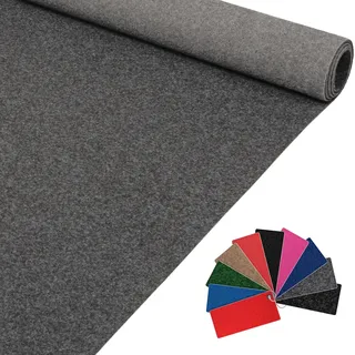 ANRO Teppich Läufer Messeteppich Meterware Grau 350x60 cm | Teppichboden & Auslegware als Meterware – Läufer für Flur, Eingangsbereich, Hochzeit und Event, zuschneidbar