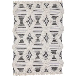 Tom Tailor Cozy Kelim Kelimteppich 65 x 135 cm Schwarz/Weiß