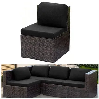 BTTO Ecksofahusse Elastisch Sofa Sitzkissen Jacquard Wasserdichter Kissenbezug Sofabezug, Rechteckig Sitzkissenbezug Sofa Cover für Möbelschutz,AußenSofasitz schwarz