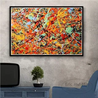 Puzzlespiel Jigsaw Puzzle,Jackson Pollock Art Puzzle Puzzles Abstrakte Holzpuzzles 1000 Stück Großer Erwachsener Herausforderndes Kinderpuzzlespiel Mit Hoher Schwierigkeit 50X75Cm,Impossible Puzzle