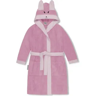Normani Kinder Bademantel aus Bio-Baumwolle Malia in Rosa / Alpaka | Gr.: 146/152