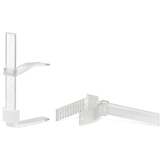 Spezialclips Tisch- und Skirtingklammern mit Klettband - glasklar 25 Stück