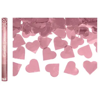 Partydeco Konfettishooter Herzen 60 cm roségold/rosa
