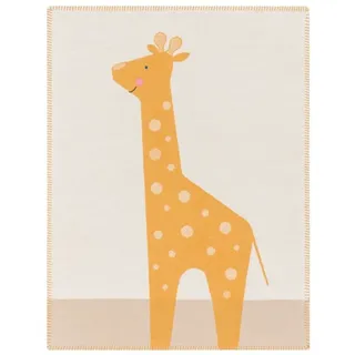 David Fussenegger Babydecke Lili mit Stick 'Giraffe' 70 x 90 cm Rohweiß