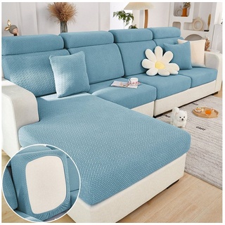 Sofahusse sofabezug L form Ecksofa, Stretch, Universal, Coonoor, für Wohnaccessoires Sofaschoner blau