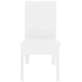 TEXMAXX Universal Stretch Stuhlhussen - elastische Hussen - Stuhlüberzug Kurz in Weiss