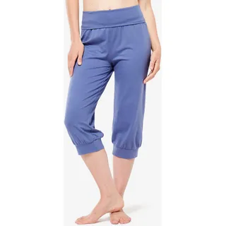 3/4-Hose sanftes Yoga Damen, blau, XL