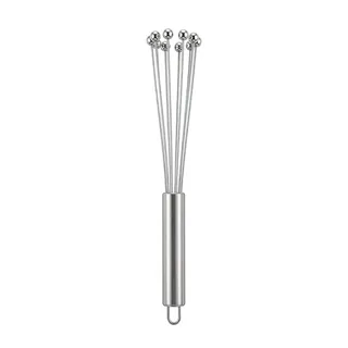 Fopdmzm Rührbesen 26 cm, Schneebesen Edelstahl mit Kugeln | Robuster Küchenhelfer, leicht zu reinigen, für Suppen, Cremes & Saucen