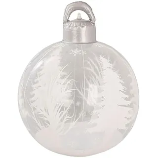 Fiorky Riesige aufblasbare Weihnachtskugeln, 40 cm, PVC-verzierter Ball, aufblasbar, Weihnachtsdekoration, Neujahrs-Ornamente, Ball für Weihnachten, drinnen und draußen, Haus, Rasen, Hof, Garten,