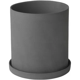 BLOMUS -Nona- Kräutertopf Size L, Sanfter Grauton, Elegantes Wohnaccessoire, Farbe Pewter 66517