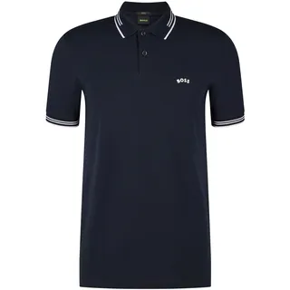 BOSS Herren Paul Curved Polohemd, Dunkelblau, M EU - M