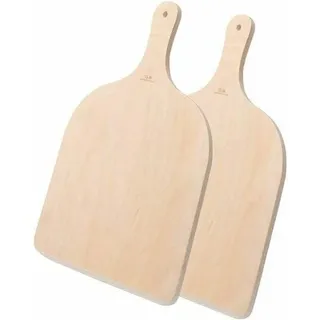 Set Aus 2 Holz-pizzaschiebern: Pizzaschieber, Kuchenschieber Und Brotschieber. -crezuo
