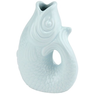 Gift Company Vase Monsieur Carafon XS, Dekovase in Fisch-Form, Steingut, Blue Horizon, 13 cm, 1087402009
