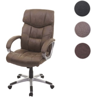 Bürostuhl HWC-A71, Chefsessel Drehstuhl Schreibtischstuhl, Stoff/Textil ~ Wildleder-Optik braun