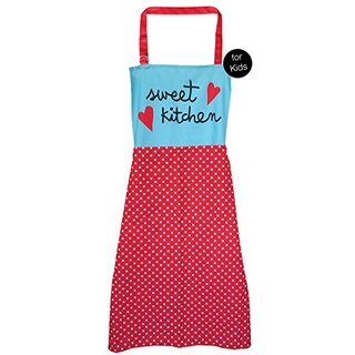 Laroom 14080 – Kochschürze für Kinder Sweet Kitchen mit Tasche und höhenverstellbar, rot