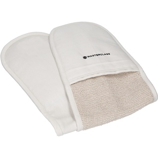 MasterClass Deluxe Profi Ofenhandschuhe Hitzebeständige und doppelseitige Handschuhe Heavy Duty Baumwolle rutschfeste Handschuhe zum Kochen und Backen Creme