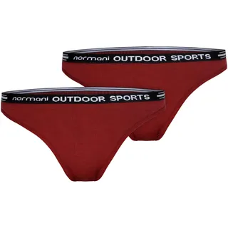 Normani, Damen, Funktionsunterhose, 2er Pack Damen Merino Tanga „Dubbo“ (XL), Rot