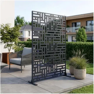 casa.pro Trennwand 180 x 120 cm Anthrazitgrau Metall
