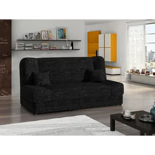 Mirjan24 Schlafcouch Textil 3-Sitzer Schwarz