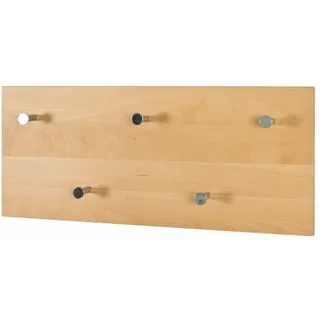 HAKU Garderobenpaneel Haku Wandgarderobe aus Massivholz Buche/Chrom