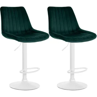 CLP Barhocker Toni 2er Set drehbar höhenverstellbar 40 x 40 x 75 cm grün/weiß